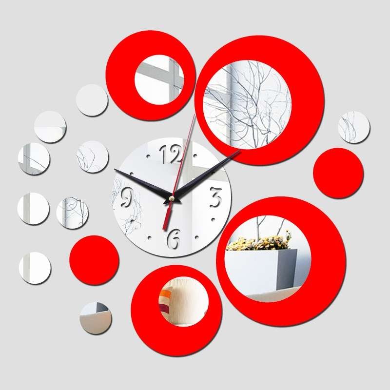 3D Acrylic Mirror Wall Stickers Modern Clock