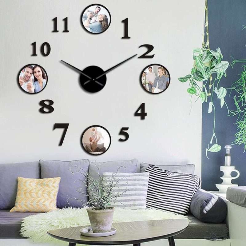 New Hot Wall Mirrored Clocks with Custom Photos