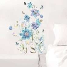 Blue Vinyl Large Floral Wall Art