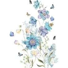 Blue Vinyl Large Floral Wall Art