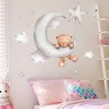 Care Bear Moon Clouds Stars Nursery Room Decals