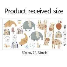 Cartoon Animals Giraffe Elephant Childrens Wall Decals