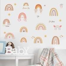 Cartoon Animals Rainbow Wall Decal Decorations