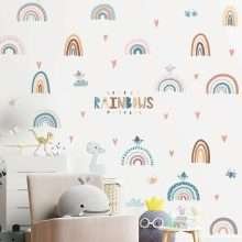 Cartoon Animals Rainbow Wall Decal Decorations