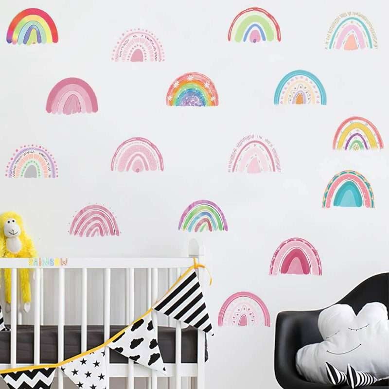 Cartoon Animals Rainbow Wall Decal Decorations
