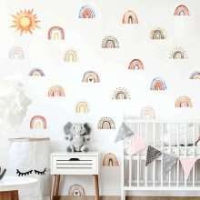 Cartoon Animals Rainbow Wall Decal Decorations