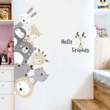 Cartoon Cute Lion Bunny Bear Deer Stars Nursery Wall Decor