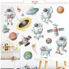 Cartoon Space Astronaut Nursery Decals Boy