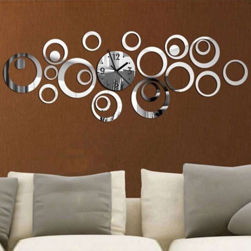 Mirror Wall Sticker Clock 3D Living Room Decoration