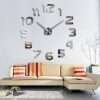 Top Fashion Mirror Wall Clocks Living Room Large Decorative Stickers