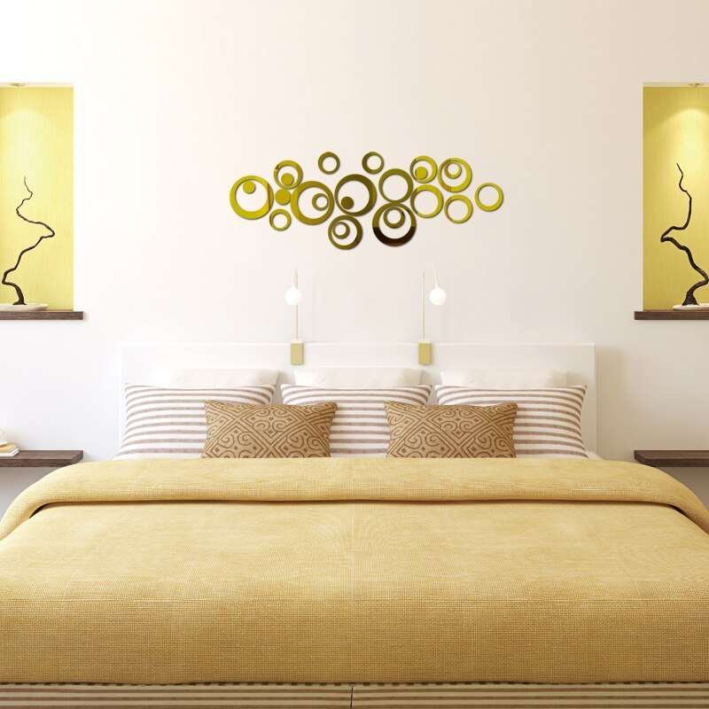 Ring Real Mirror Wall Decor Stickers Aesthetic Bedroom