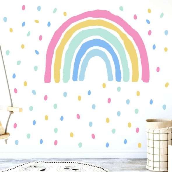Hand Painted Large Rainbow Wall Decal Admire Stickers