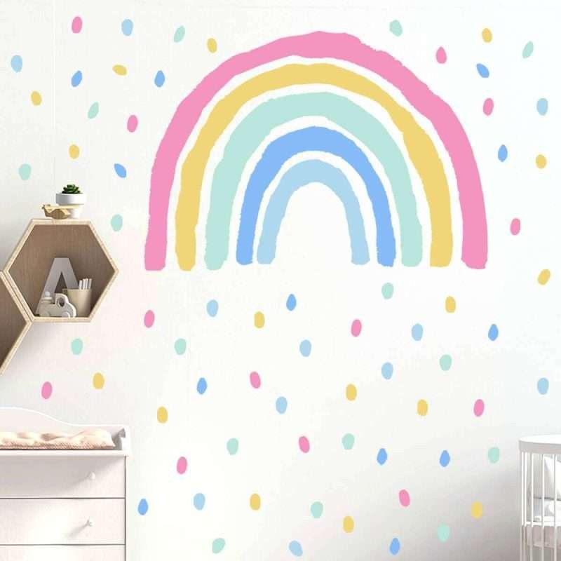 Hand Painted Large Rainbow Wall Decal