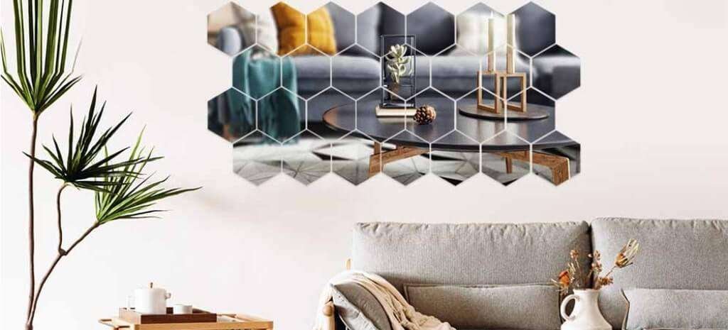 Hexagon Wall Stickers Removable Mirror Decals
