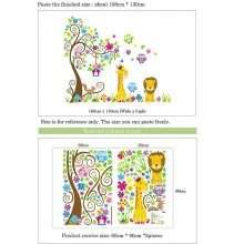 Large Size Trees Animals Colorful Owl Nursery Decals