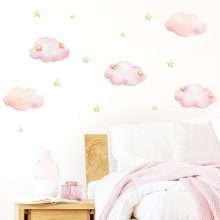 Pink Clouds Stars Wall Stickers