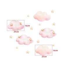 Pink Clouds Stars Wall Stickers