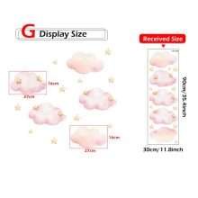 Pink Clouds Stars Wall Stickers