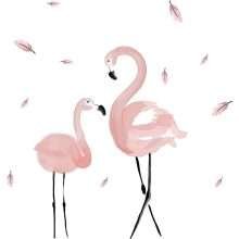 Pink Flamingo Nursery Wall Stickers