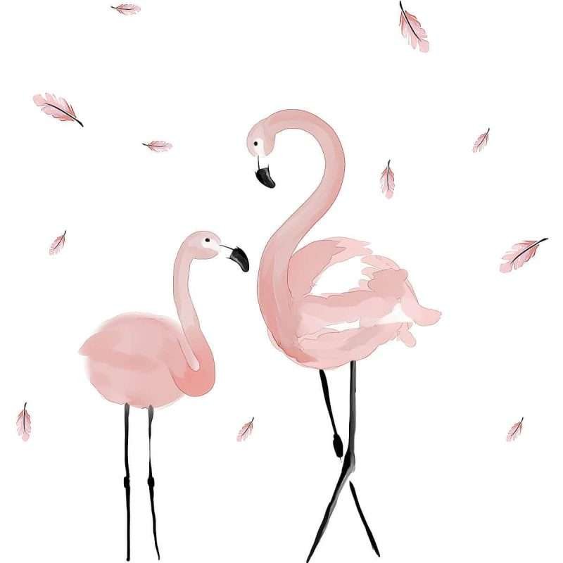 Pink Flamingo Nursery Wall Stickers