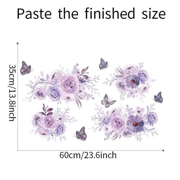 Purple Wallpaper Art Wall Flower Sticker Admire Stickers