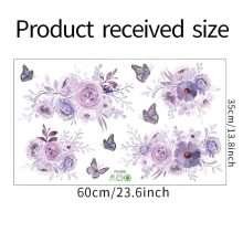 Purple Wallpaper Art Wall Flower Sticker