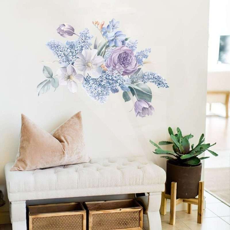 Romantic Purple Flower Wall Decals