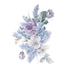 Romantic Purple Flower Wall Decals