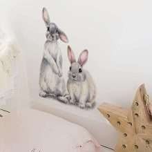 Two Cute Rabbits Nursery Wall Decals