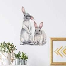 Two Cute Rabbits Nursery Wall Decals