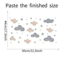 Watercolor Cloud Stars Wall Stickers