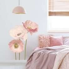 Watercolor Home Decor Pink Flower Wall Decals 6