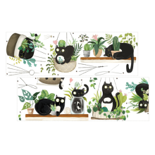 Plant Cat Cactus Potted Wall Stickers