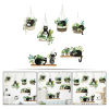 Plant Cat Cactus Potted Wall Stickers