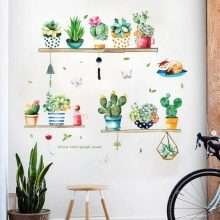 Self-adhesive Cactus Potted Wall Art