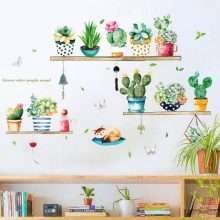 Self-adhesive Cactus Potted Wall Art