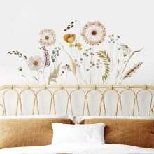 Boho Watercolor Dried Pampas Grass Floral Plants Vinyl Wall Decor