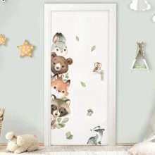 Cartoon Forest Bear Rabbit Watercolor Wall Stickers