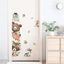 Cartoon Forest Bear Rabbit Watercolor Wall Stickers