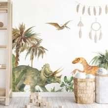 Cartoon Dinosaur Park Watercolor Wall Stickers