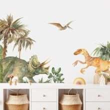 Cartoon Dinosaur Park Watercolor Wall Stickers