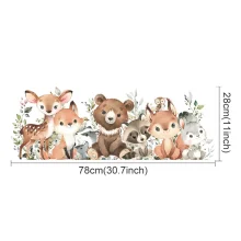 Forest Animals Cartoon Bear Deer Rabbit Nursery Wall Stickers