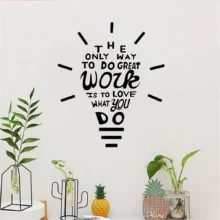 Love Work What You Do Creative Light Bulb Motivational Quotes