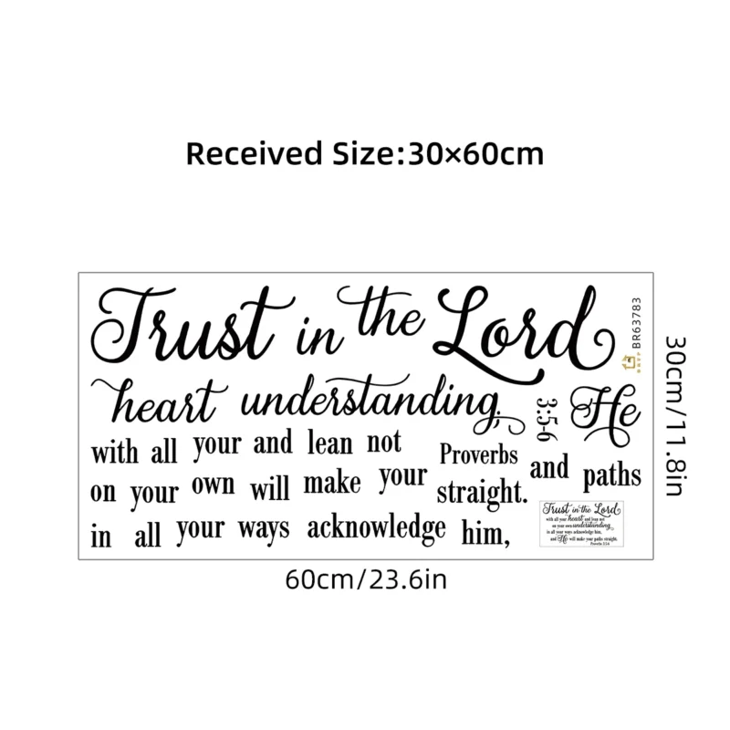 Trust in The Lord with All Your Heart Bible Quotes Wall Stickers