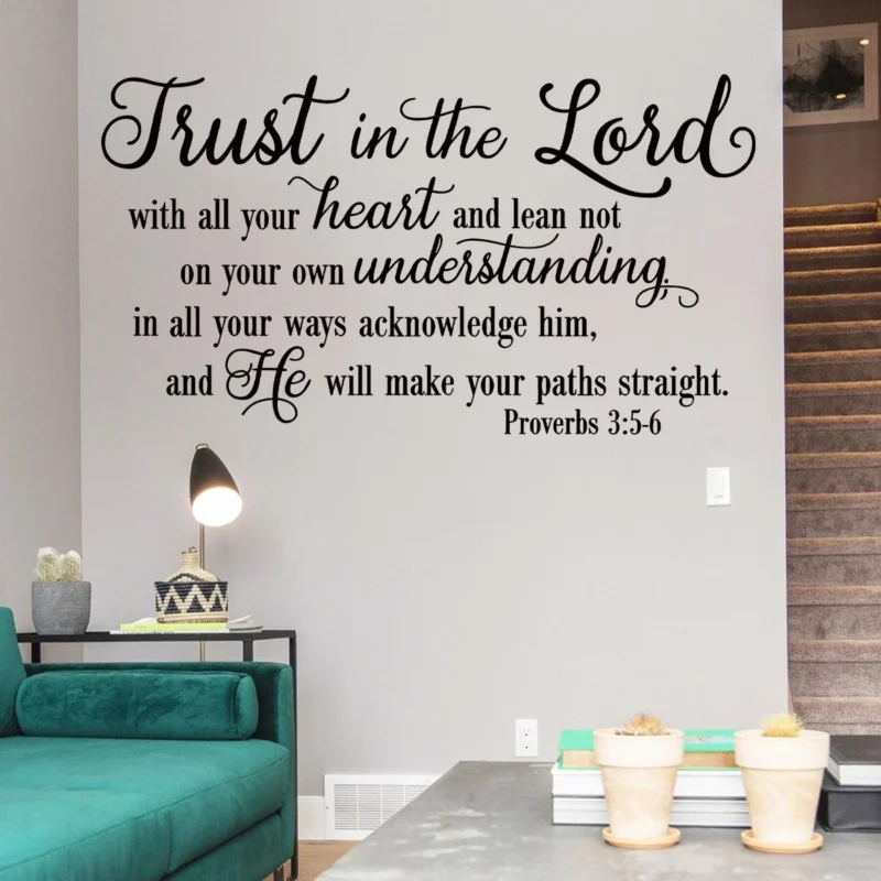 Trust in The Lord with All Your Heart Bible Quotes Wall Stickers