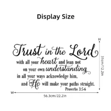 Trust in The Lord with All Your Heart Bible Quotes Wall Stickers