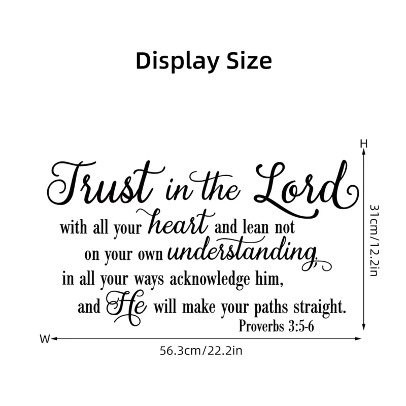 Trust in The Lord with All Your Heart Bible Quotes Wall Stickers