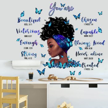 Black Girl Confident Ladies Quotes Wall Stickers