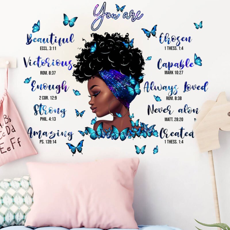 Black Girl Confident Ladies Quotes Wall Stickers