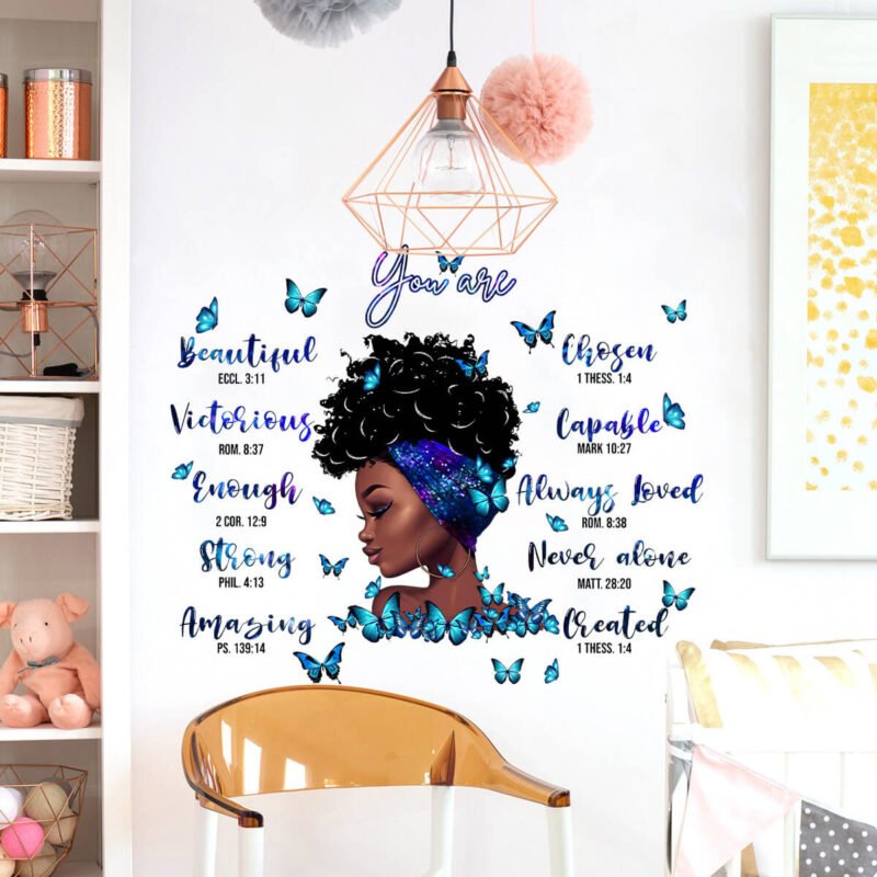 Black Girl Confident Ladies Quotes Wall Stickers